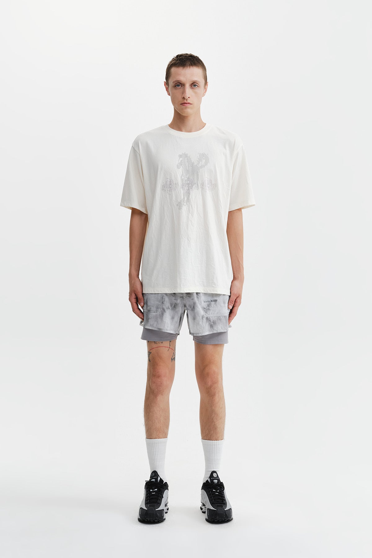 Matinkim Matin Pace Motion Shorts For Men IN Light Grey