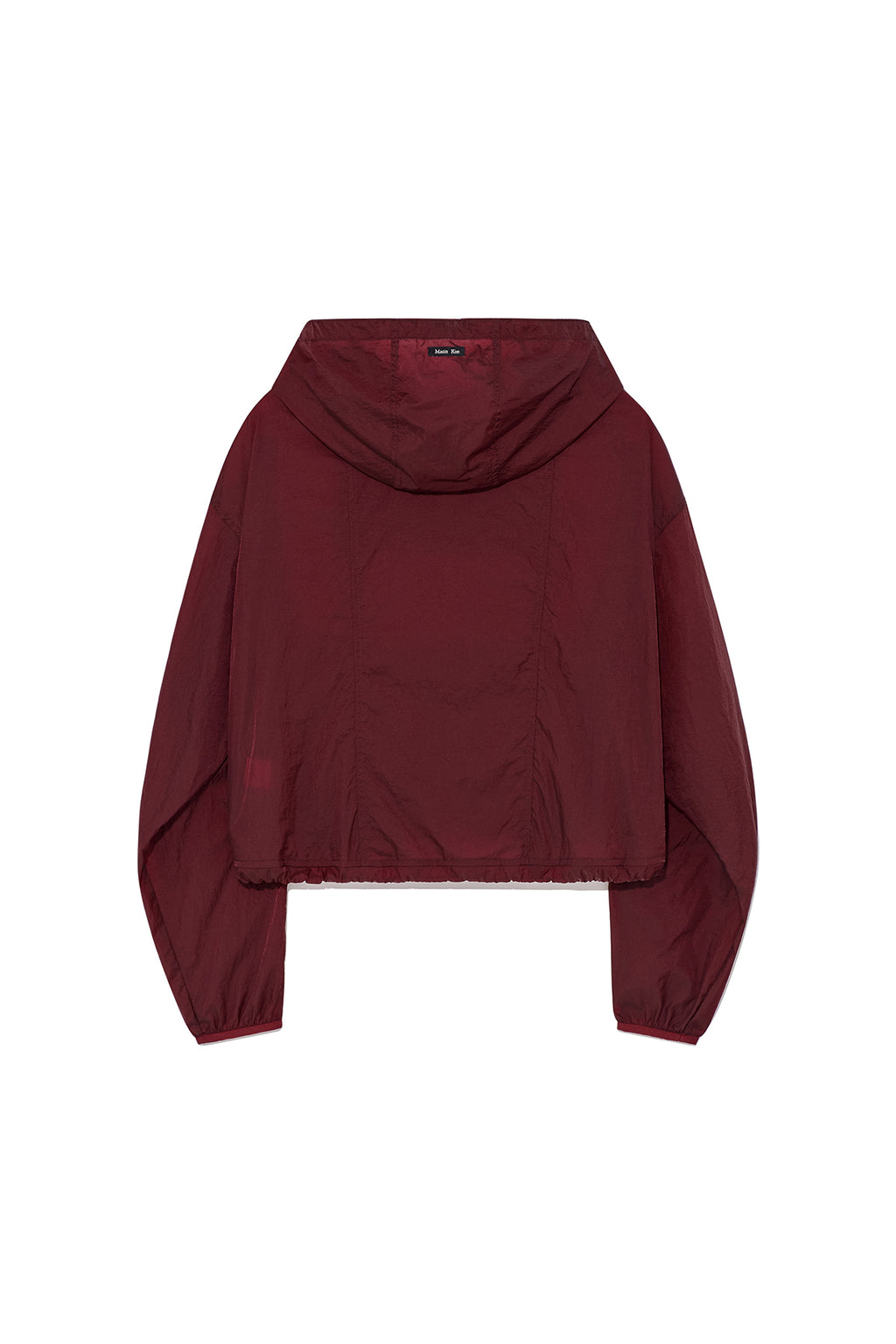 [matinkim] HOODY POINT CROP LIGHT WINDBREAKER IN BURGUNDY
