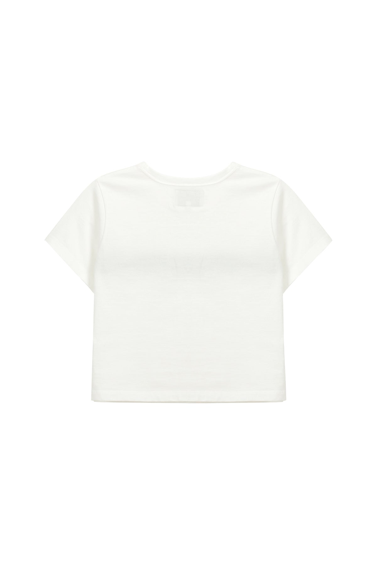 [matinkim] LOGO CUTTED CROP TOP IN WHITE