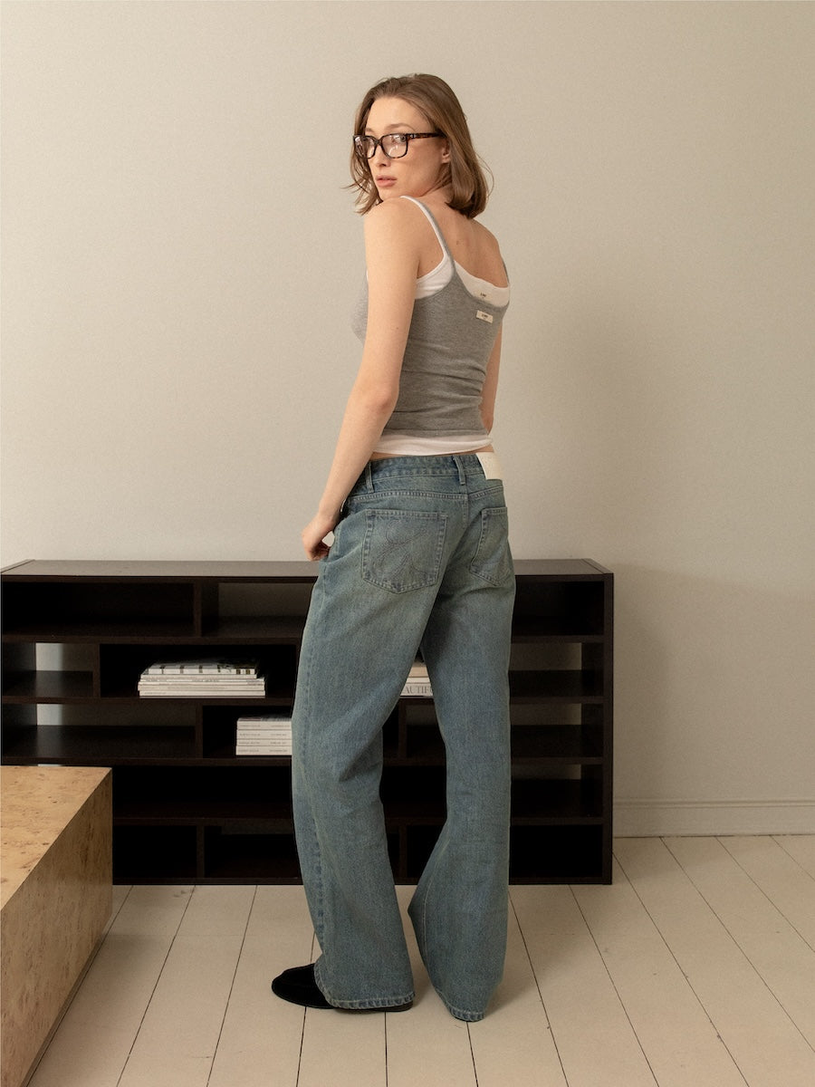 GLOWNY G Classic Knit Camisole (Melange Gray)
