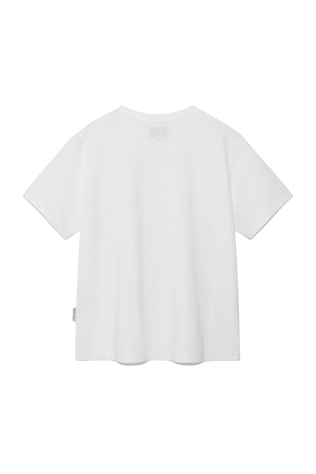 [matinkim] EMBROIDERY SMALL LOGO OVERSIZE TOP IN WHITE