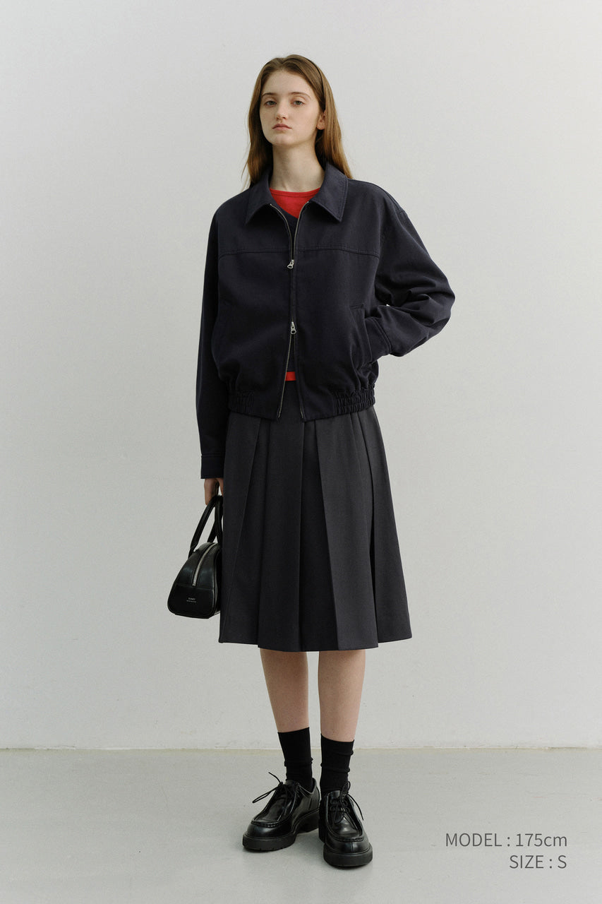 Dunst Volume Pleats Midi Skirt Charcoal Grey