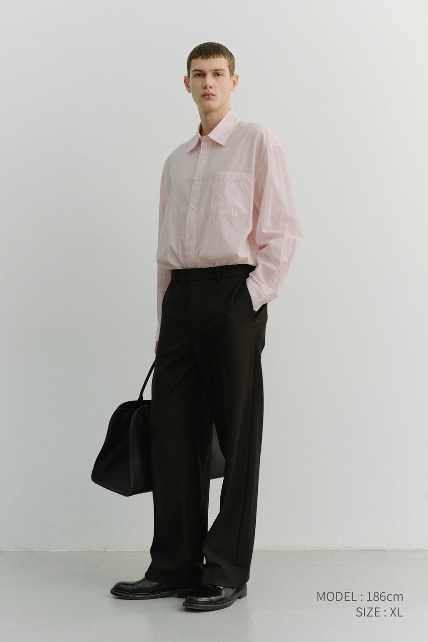 Dunst Unisex Oversized Striped Shirt Soft Pink Stripe