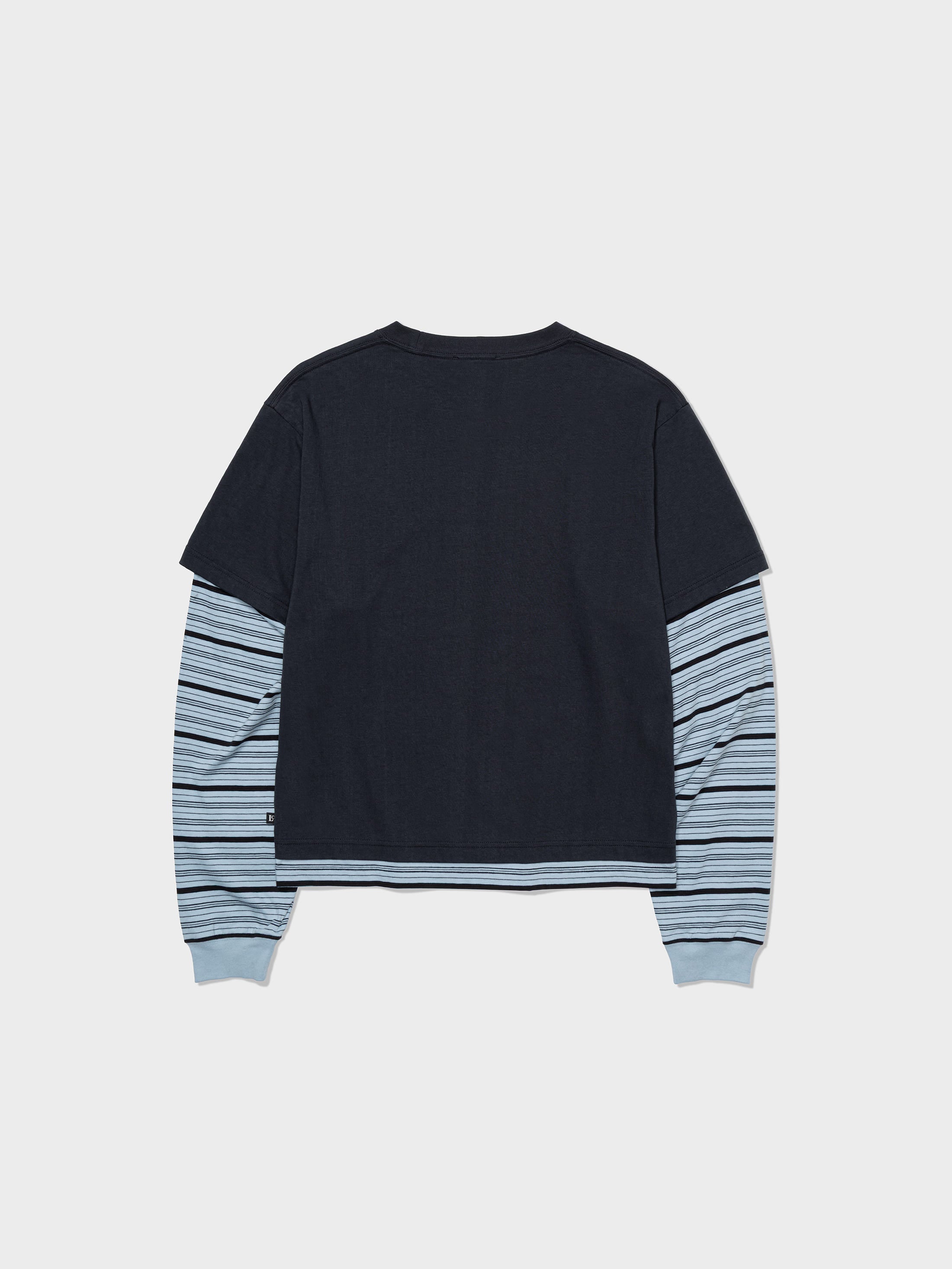 Low Classic Striped Layered Long Sleeve T-Shirt Navy