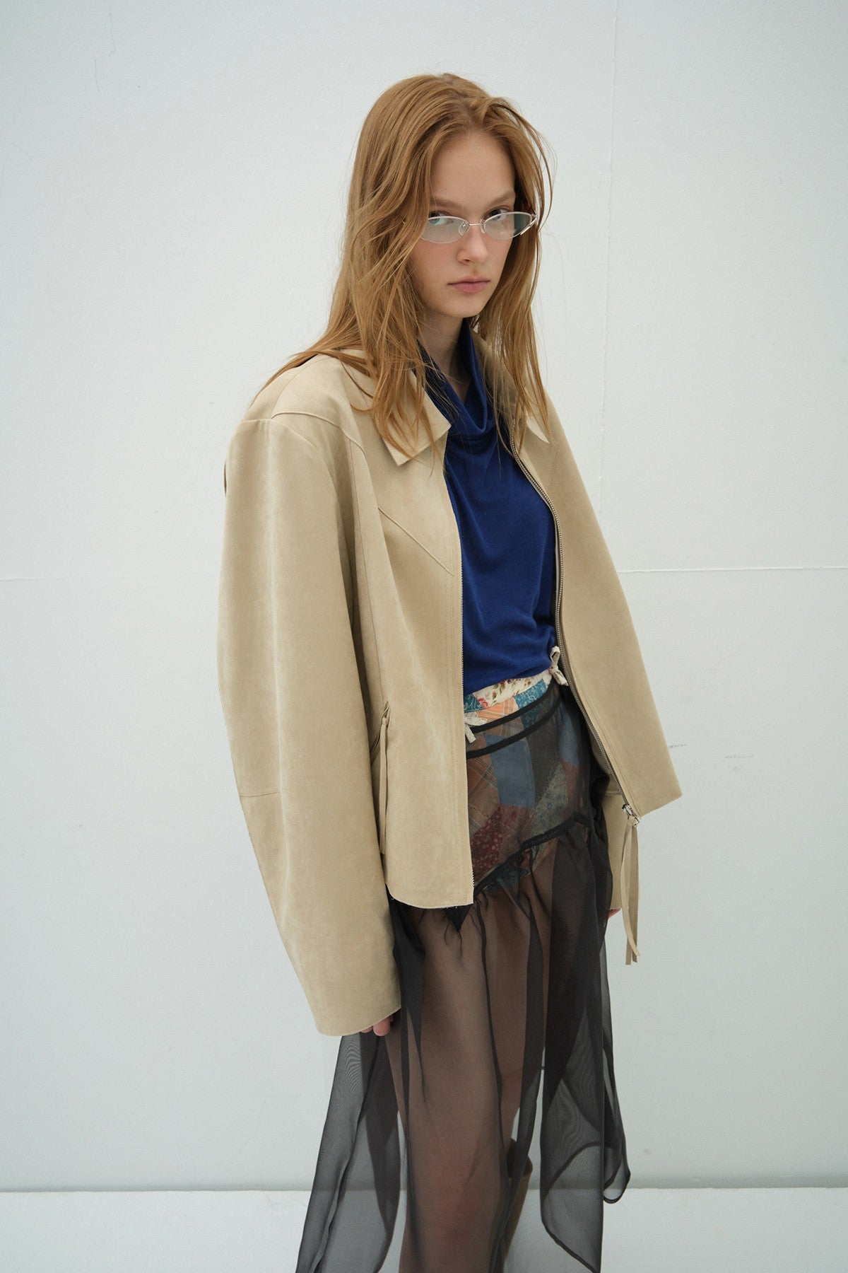 Overdueflair Western Suede Jacket Light Beige