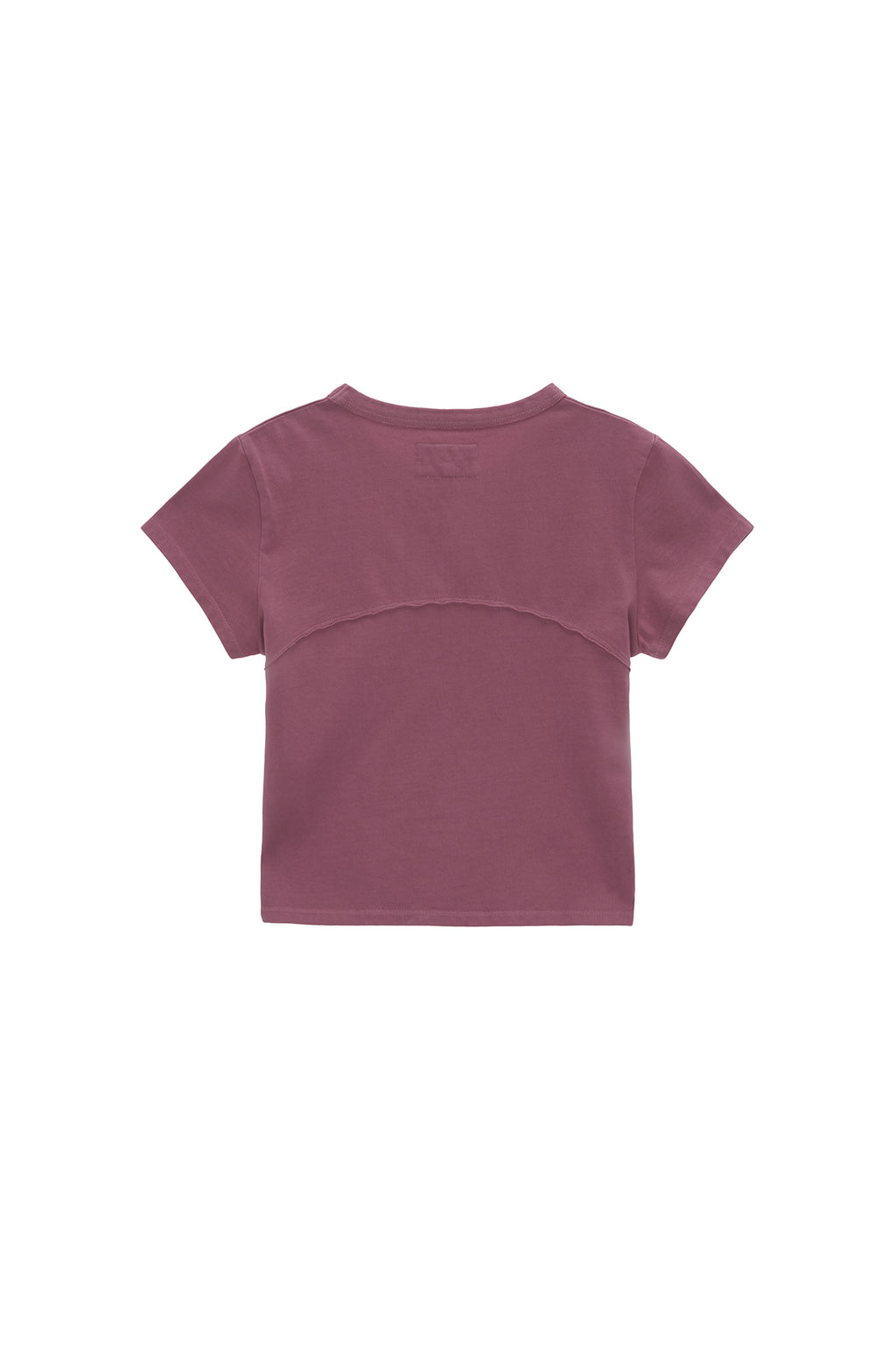[matinkim] PIGMENT CUT OUT LOGO CROP TOP IN SMOKE PINK