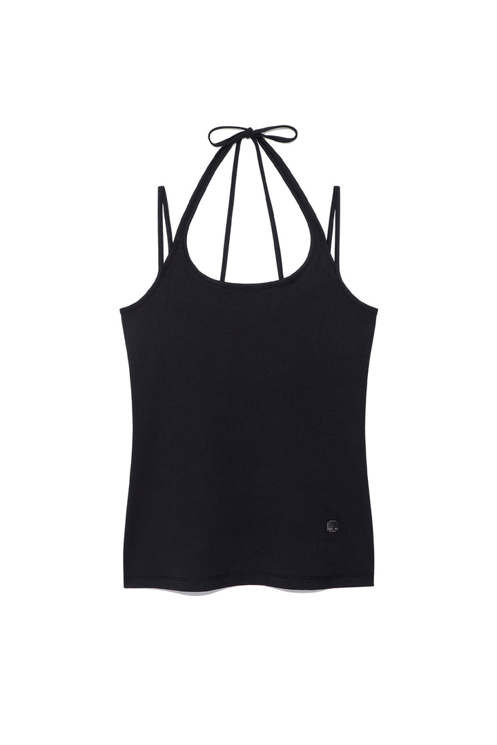 Matinkim String Halter Neck Tank Top IN Black