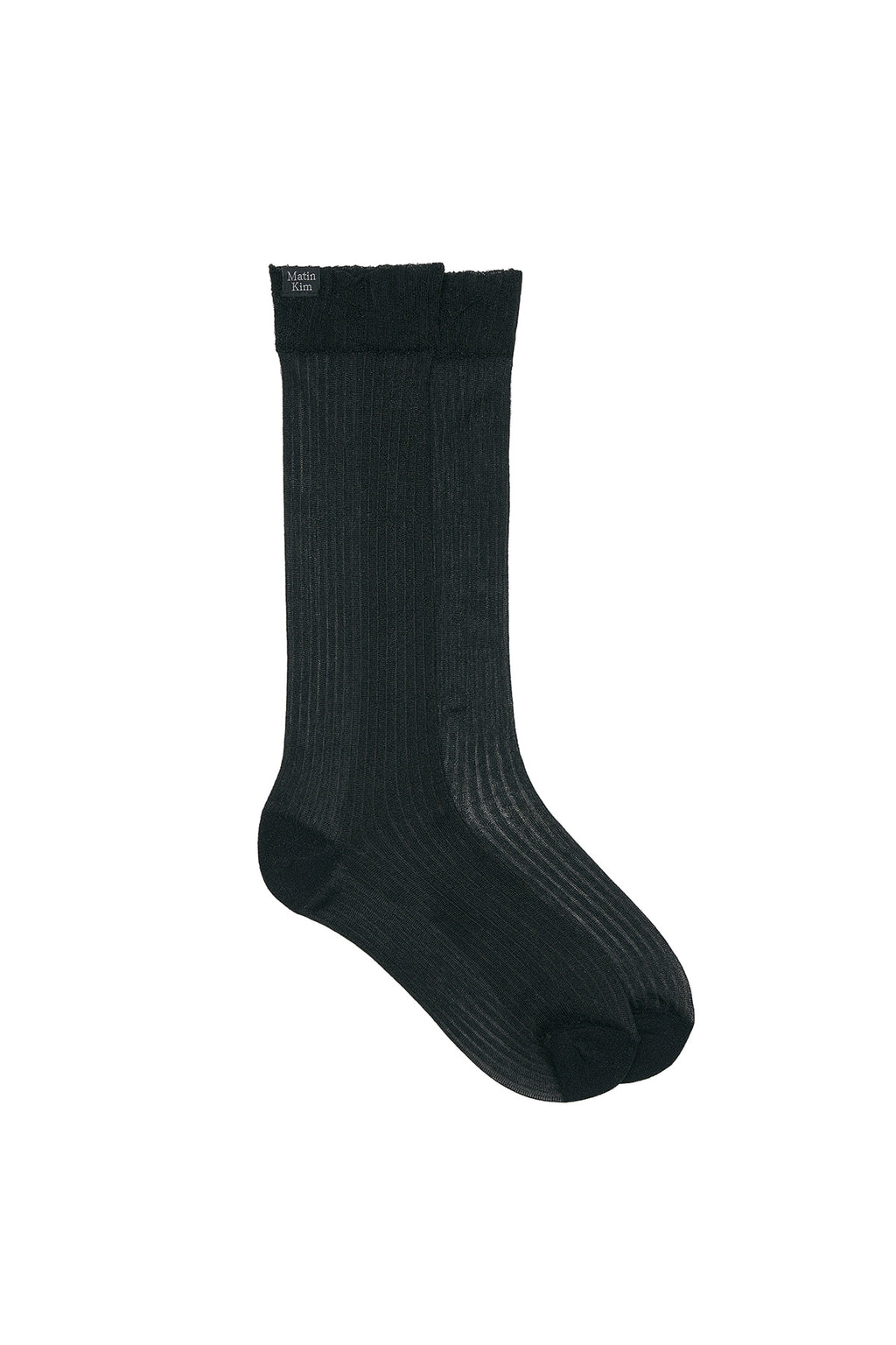 Matinkim Glow Sheer Crew Socks IN Black