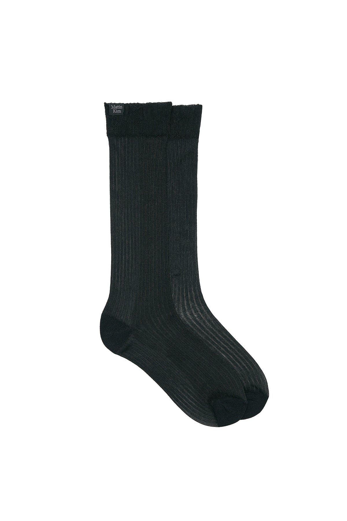 Matinkim Glow Sheer Crew Socks IN Black