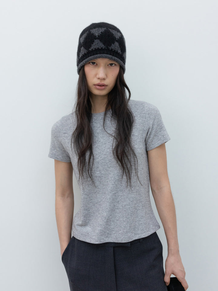 Low Classic Argyle Jacquard Knit Beanie Black