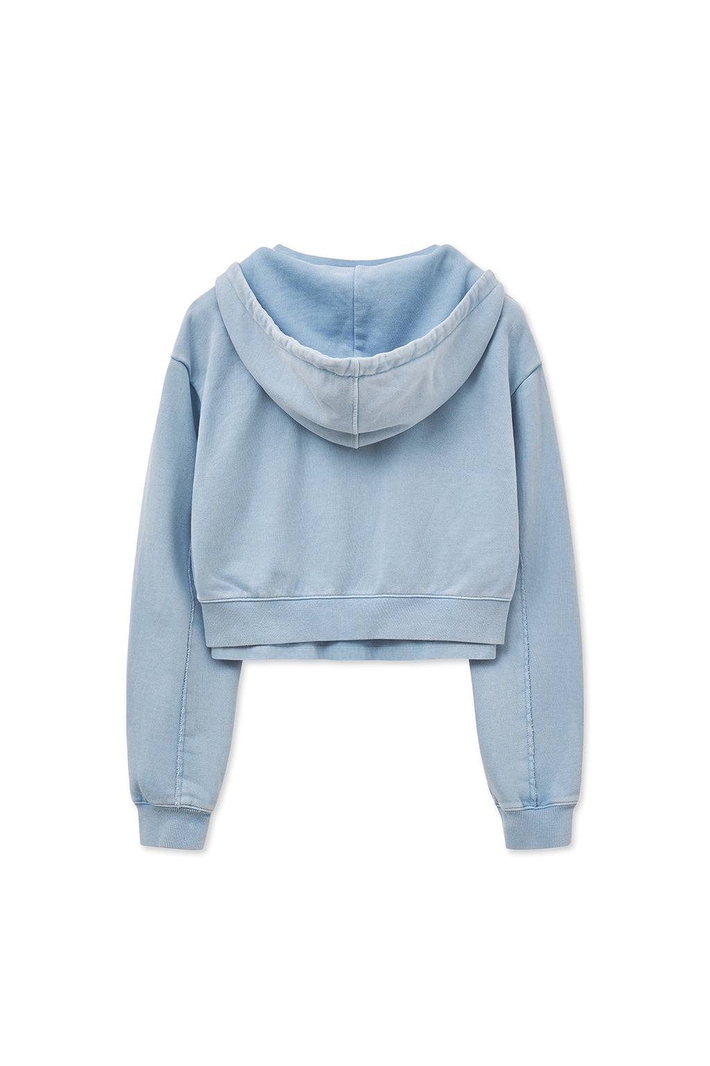 [matinkim] WASHED LAYERED CROP HOODY IN SKY