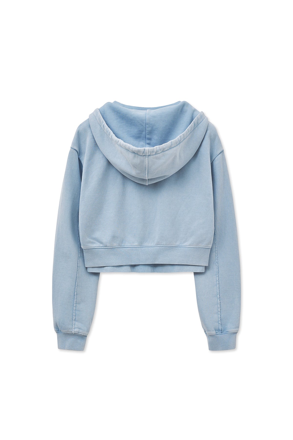 [matinkim] WASHED LAYERED CROP HOODY IN SKY