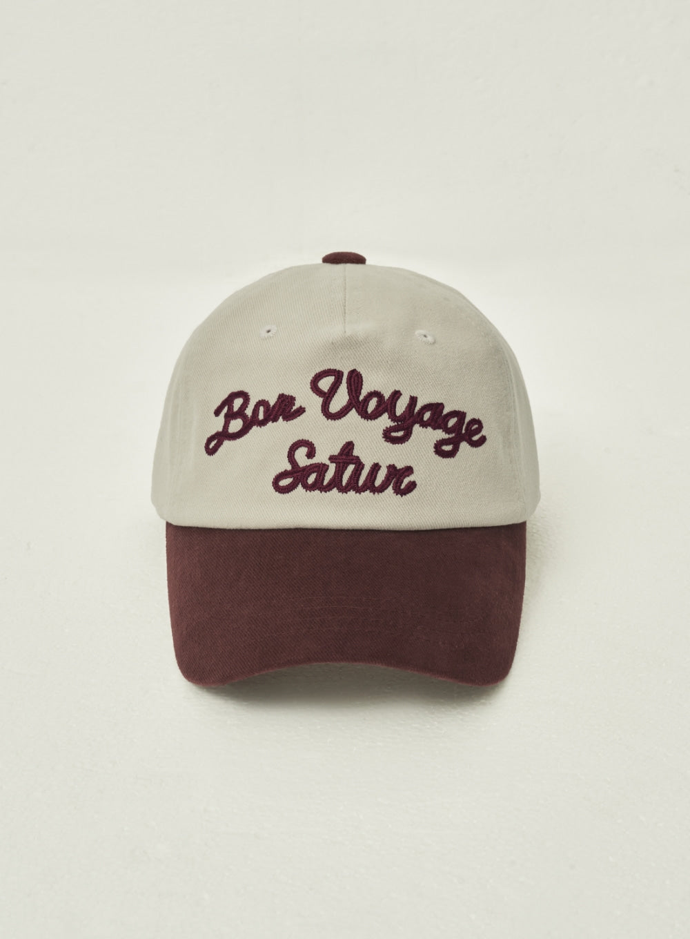 [satur] Bon Voyage Contrast 5 Panel Ball Cap - Burgundy