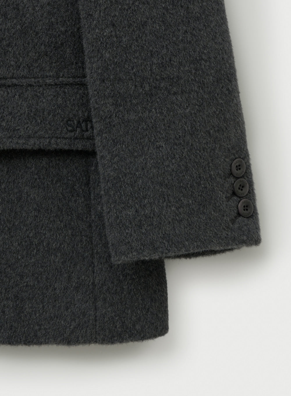[satur] (W) Cashmere Wool Blend Single Blazer - Charcoal