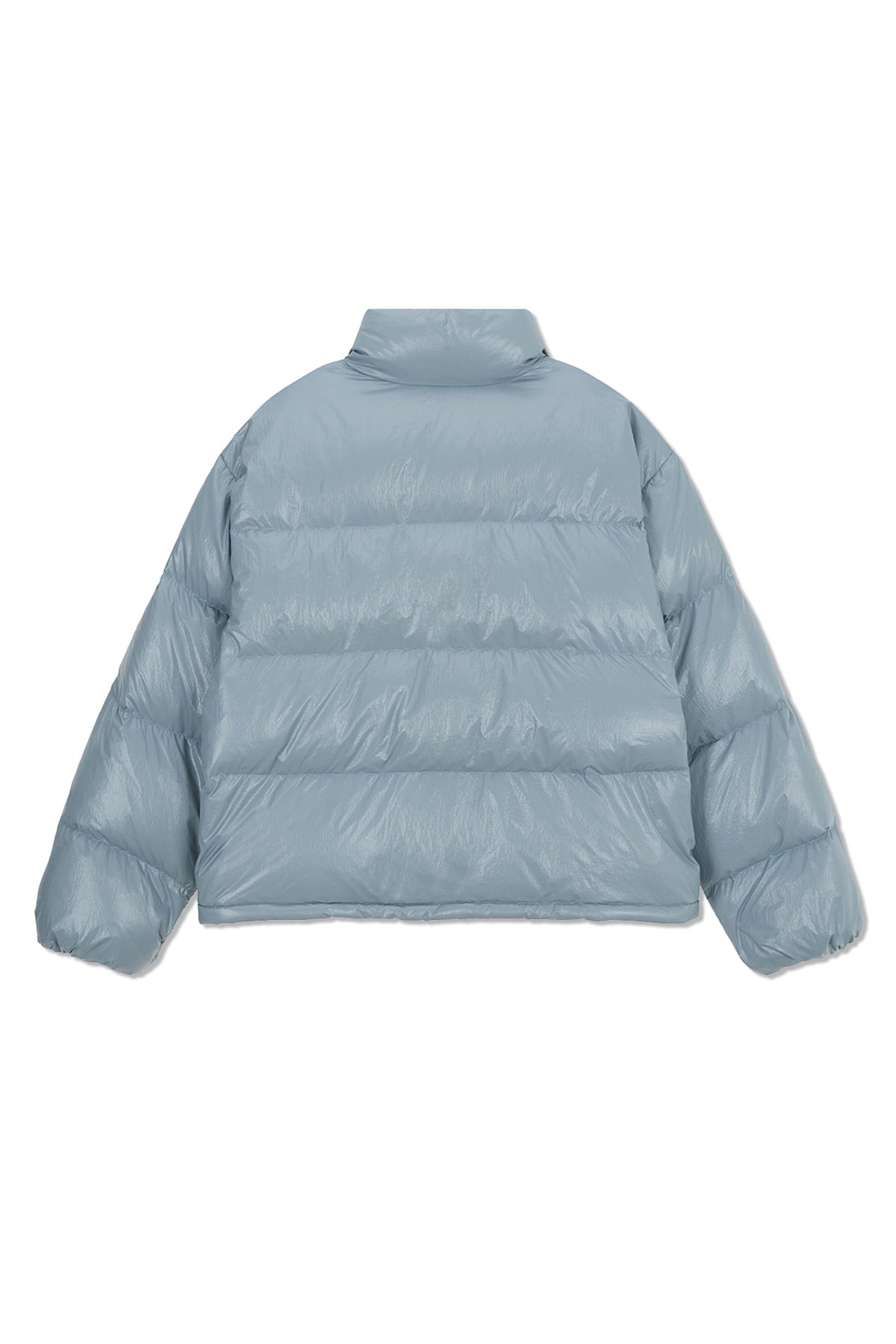 [matinkim] SMALL LOGO VOLUME DOWN JUMPER FOR MEN IN LIGHT GREY