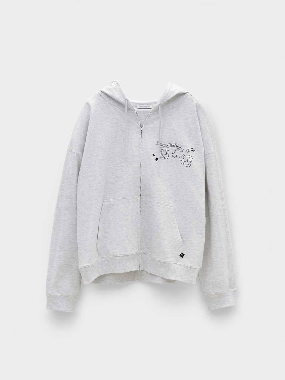 [Low Classic] Mirae Zip-Up Hoodie_Light Melange Grey