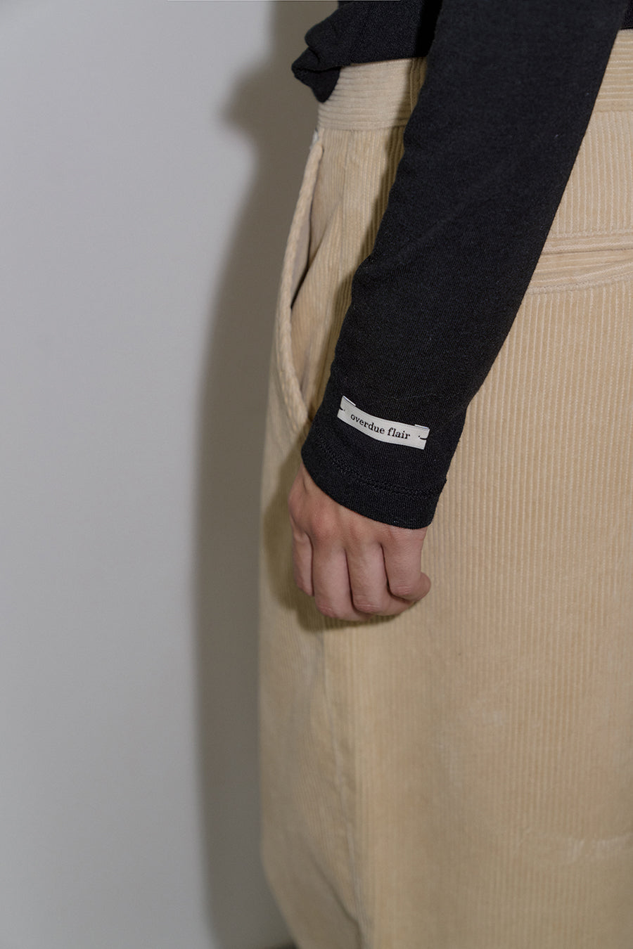 Overdueflair Corduroy Wide Pants Beige