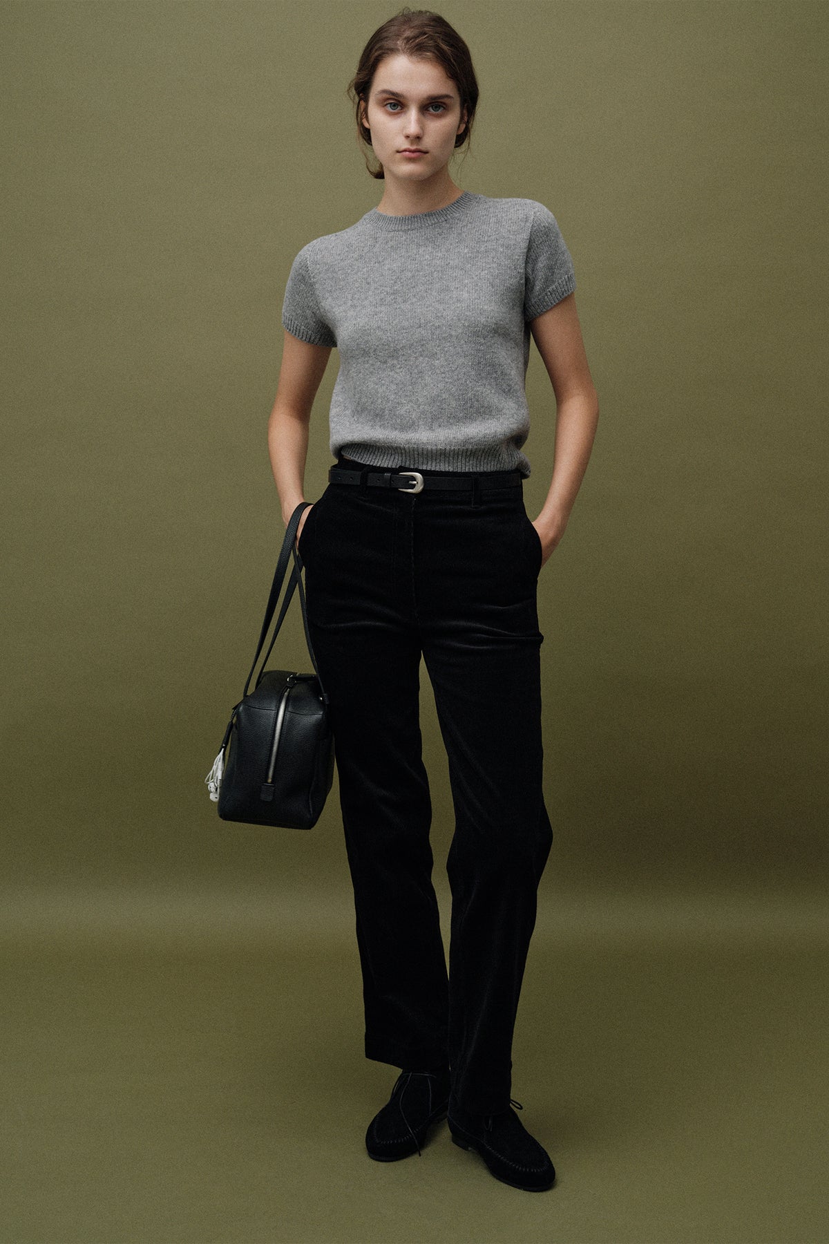 Nothing Written Puno short sleeve knit (Gray)