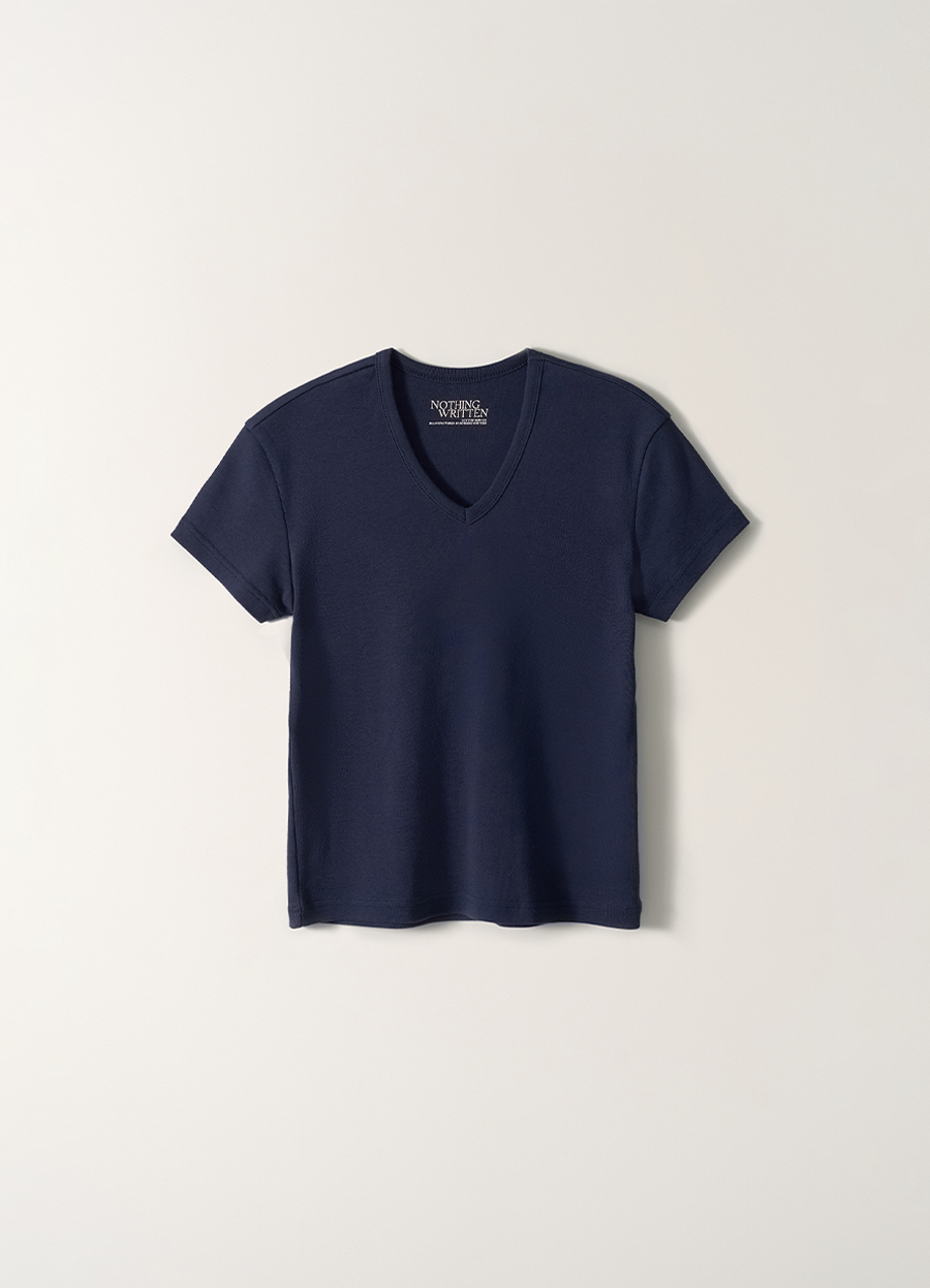 Nothing Written 90s v-neck t-shirt (Navy)
