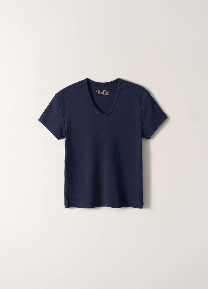 Nothing Written 90s v-neck t-shirt (Navy)