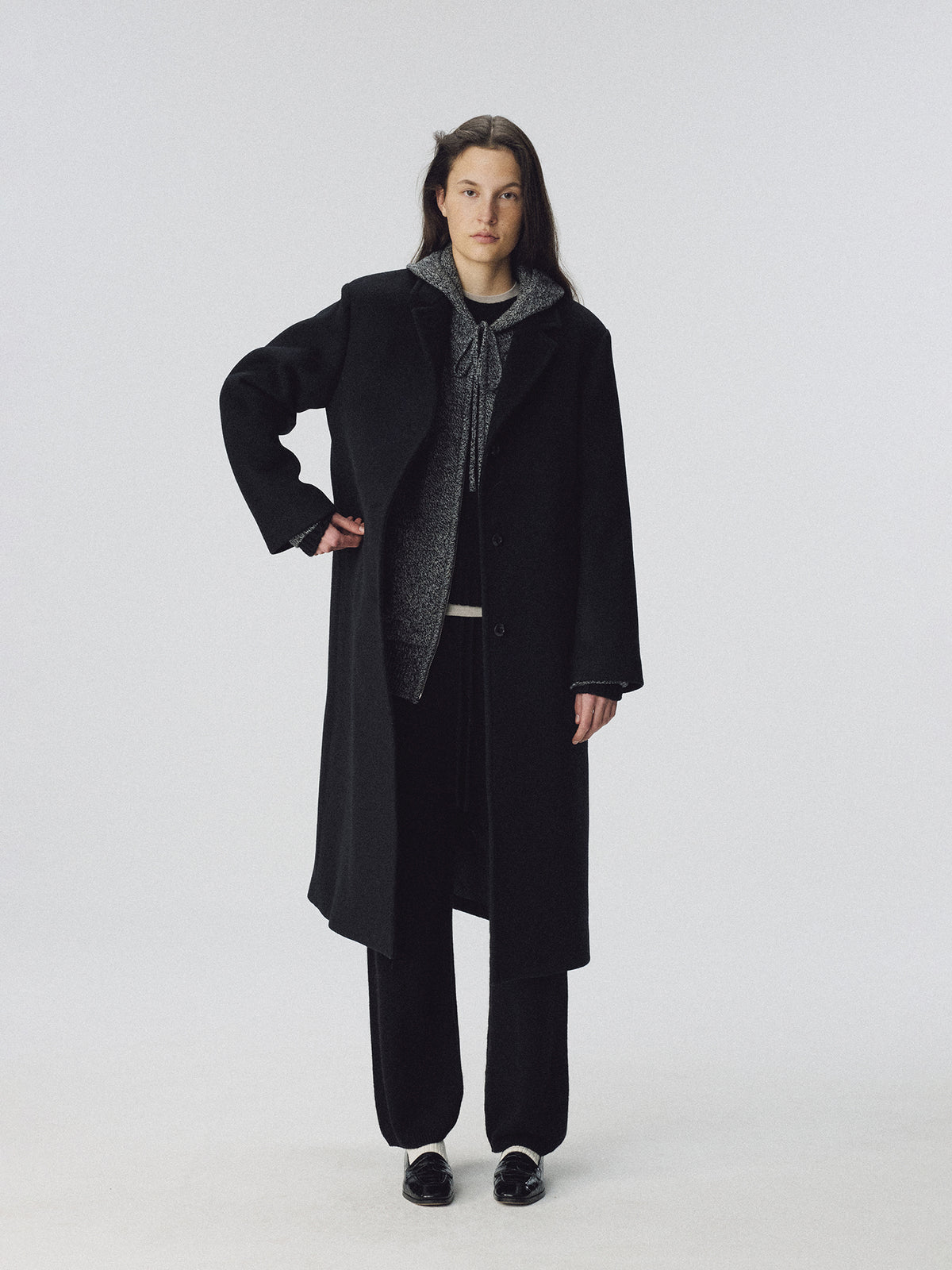 Nothing Written Nocturne single wool coat (Navy black)