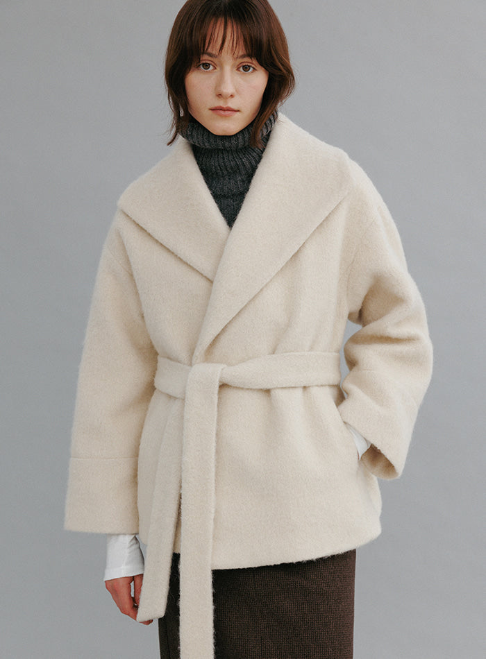 Mango Maniplease Amett Alpaca Half Coat