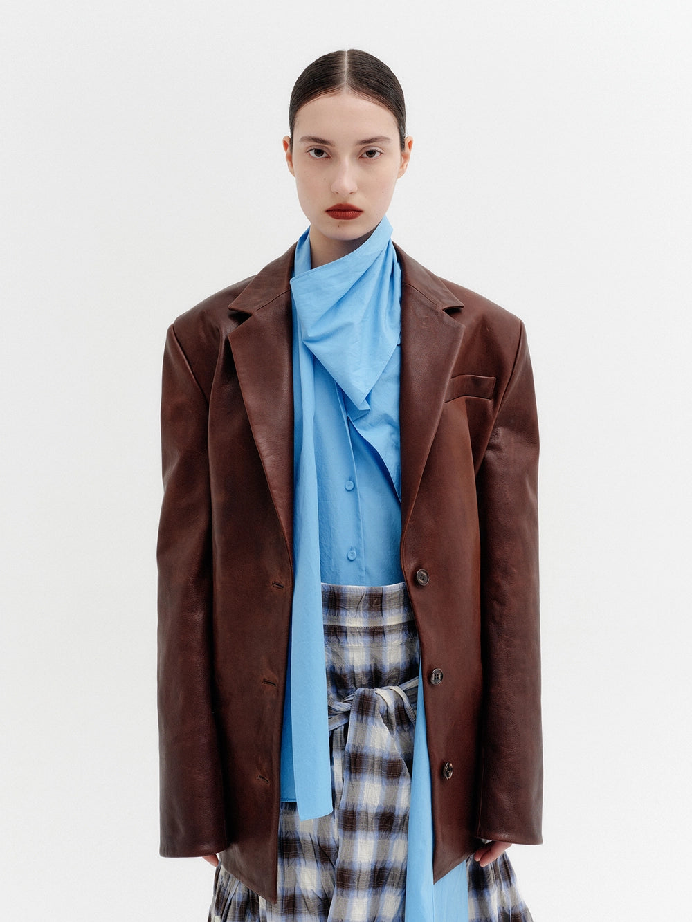 EENK Classic Single Leather Jacket - Brown
