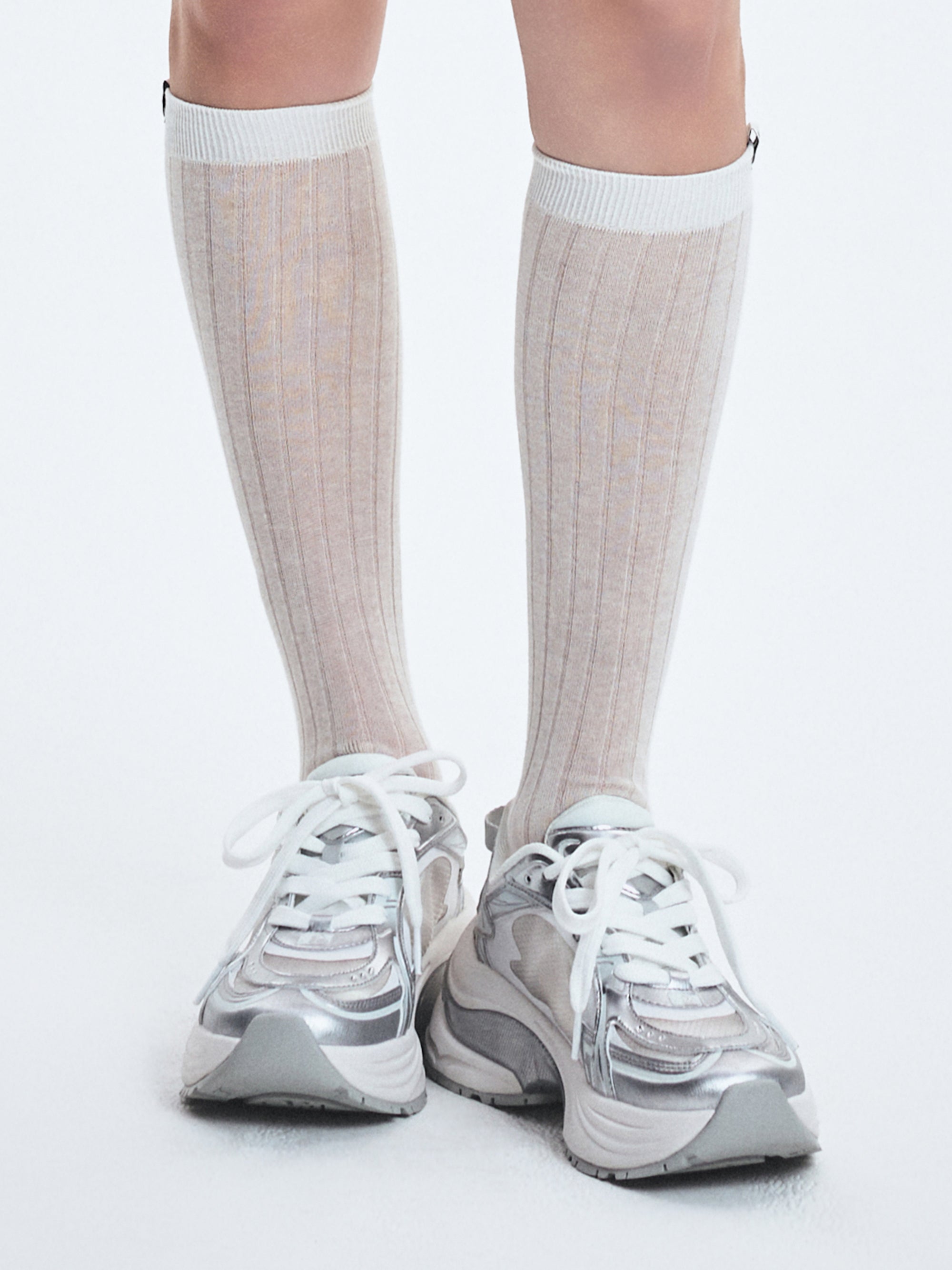 [mlb korea] Summer Silky Loose Knee Socks