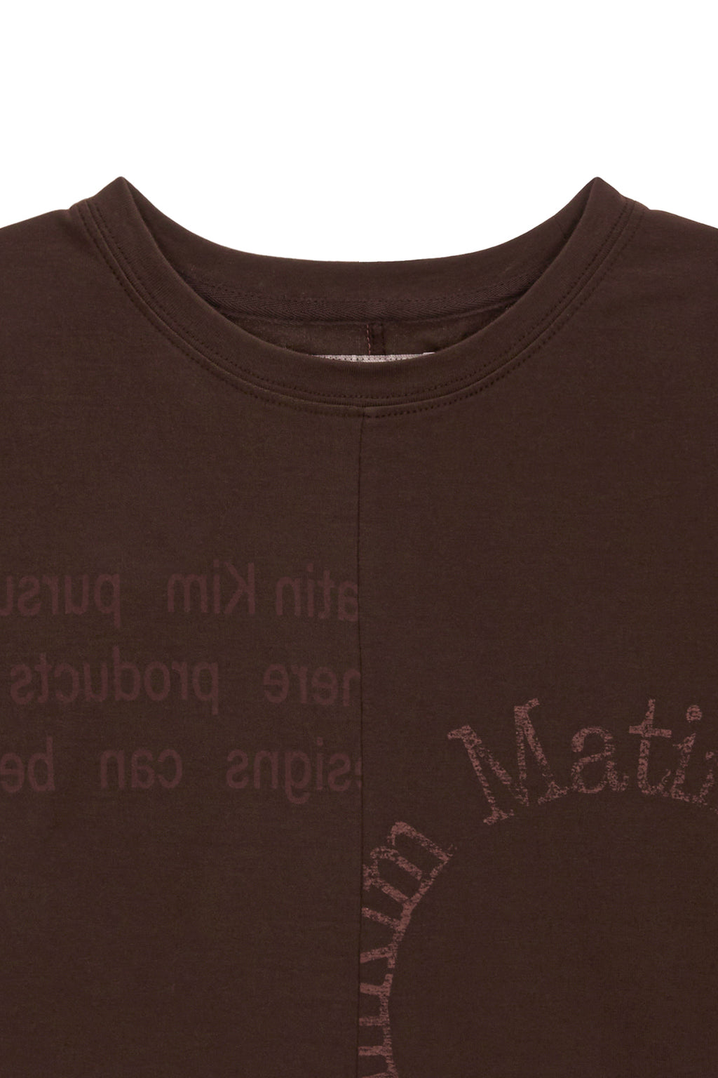 [matinkim] PRINT MIXED CROP TOP IN BROWN