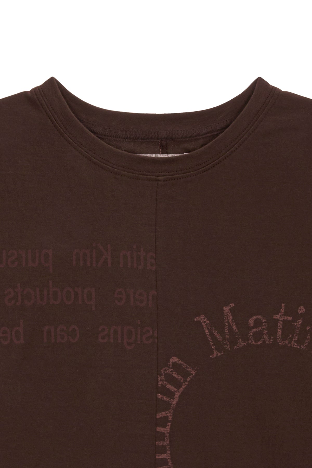 [matinkim] PRINT MIXED CROP TOP IN BROWN