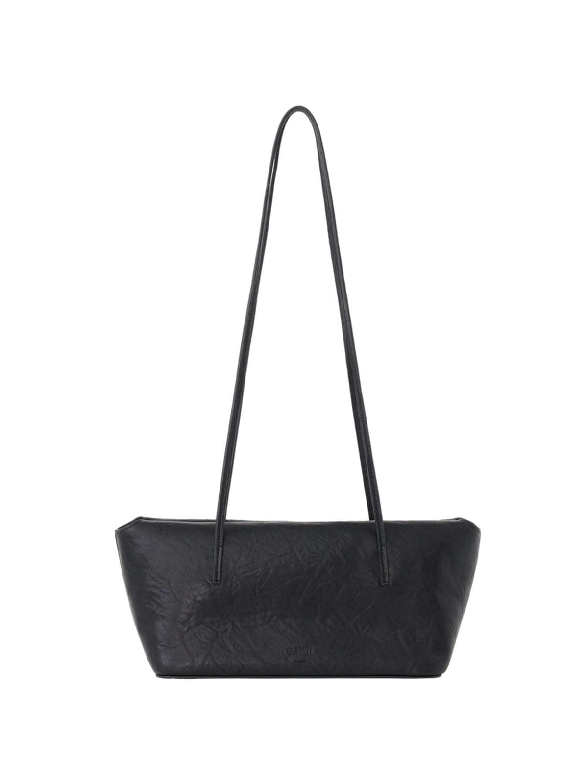 GLOWNY G Wrinkle Leather Shoulder Bag (Black)