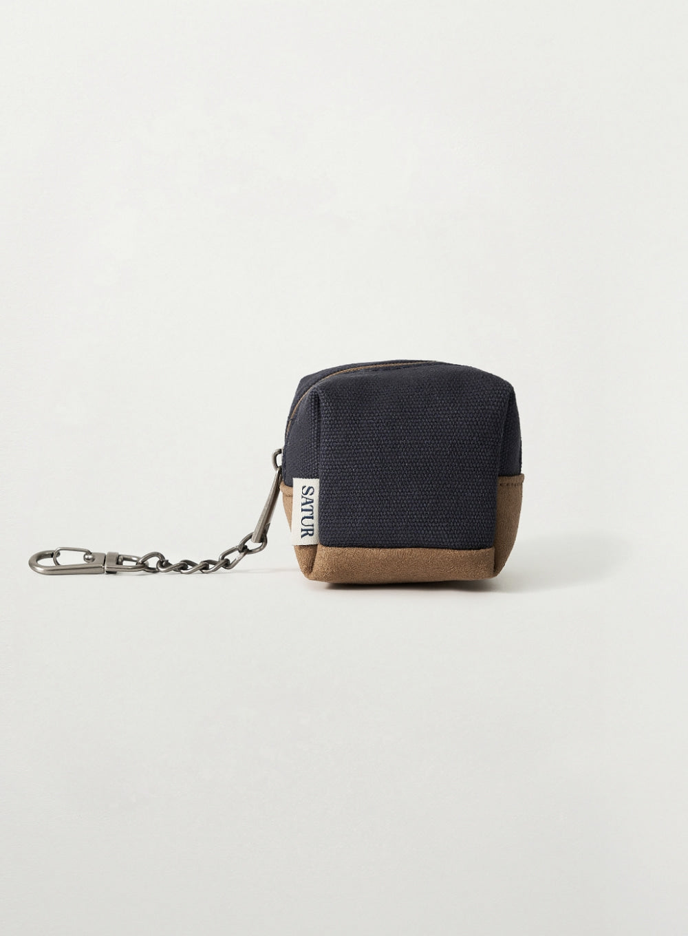 [SATUR] Canvas Mini Pouch Keyring - Navy