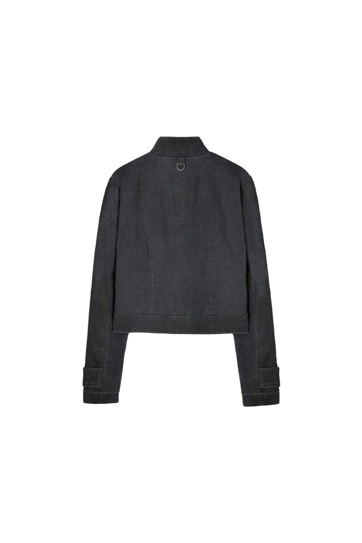 Matinkim Washed Slim Biker Jumper IN Charcoal