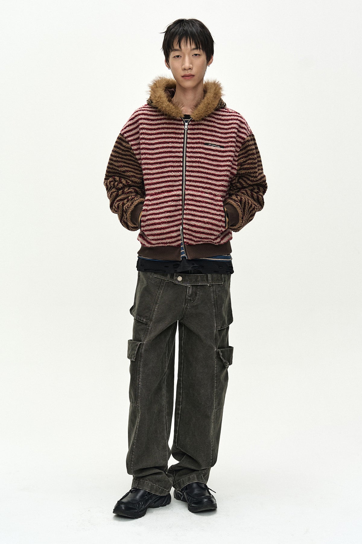 Andersson Bell Belt Layered Cargo Wide-Leg Jeans