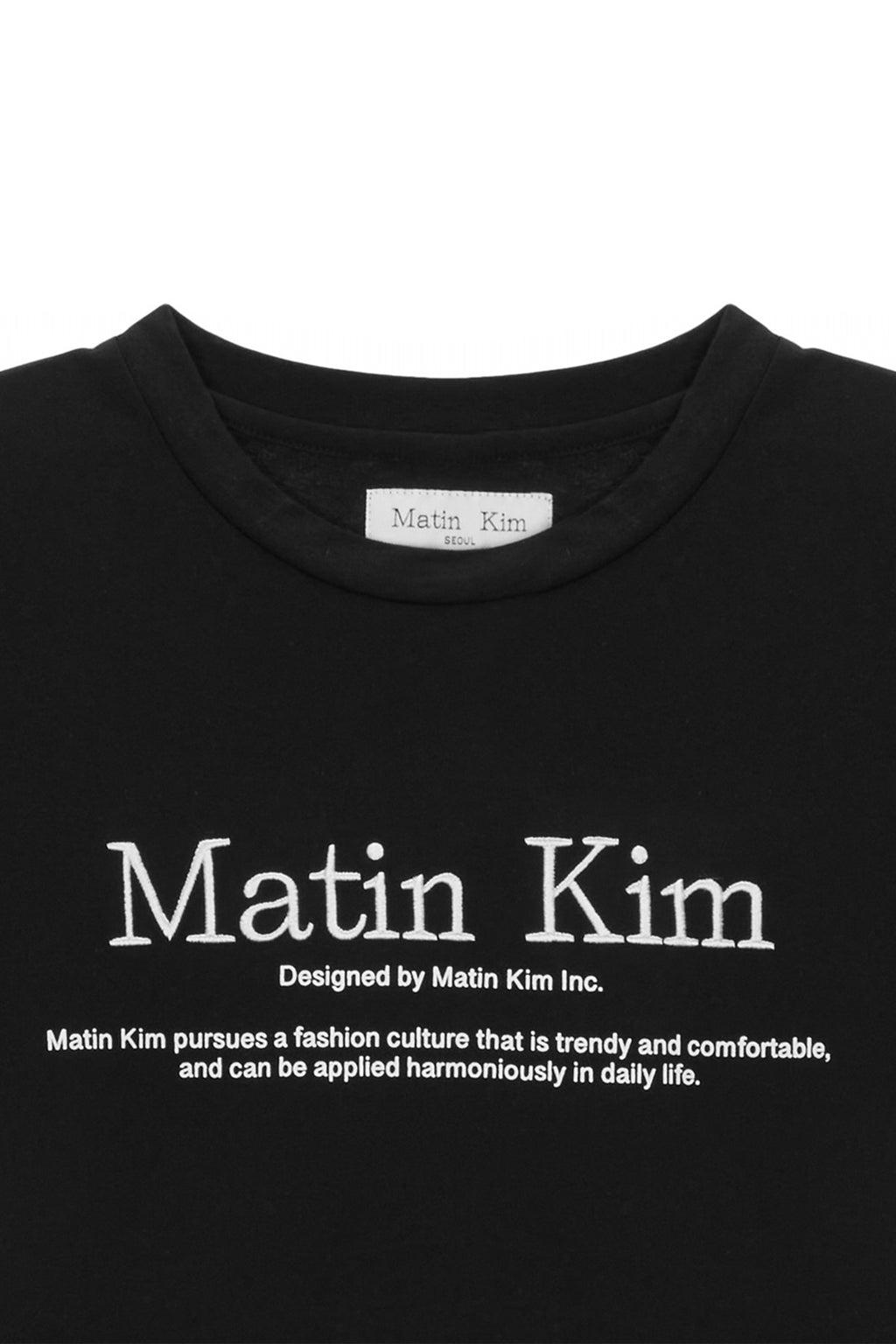 [matinkim] MATIN HERITAGE CROP TOP IN BLACK