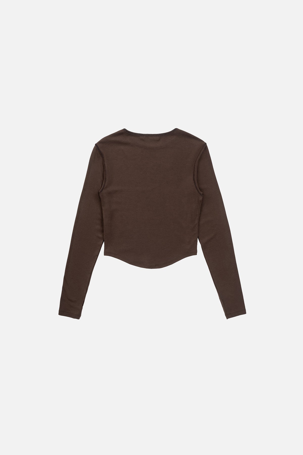 Instantfunk Round Hem Line Tee - Brown