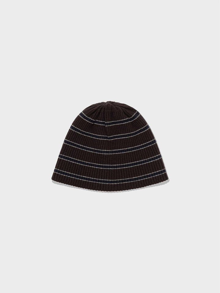 Low Classic Wool Cash Blend Striped Beanie Brown