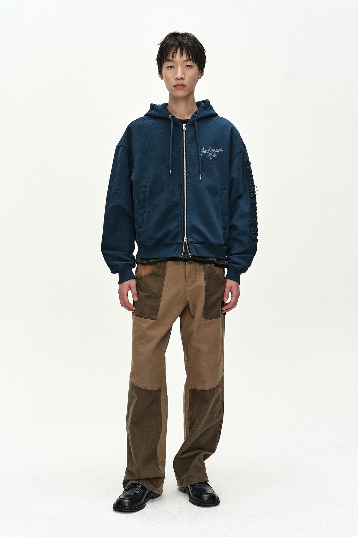 Andersson Bell (Essential) Unisex Patchwork Liquid Logo Hood Zip-UP