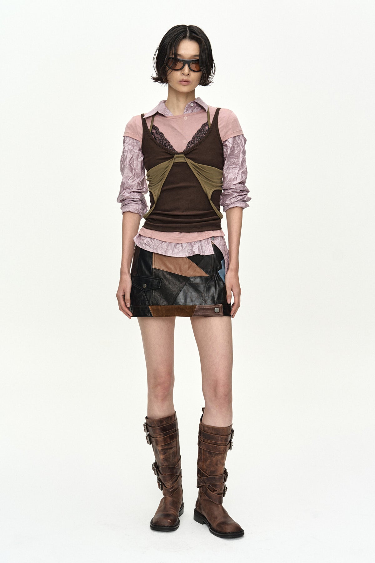 Andersson Bell Crinkled Twist-Tuck Shirt
