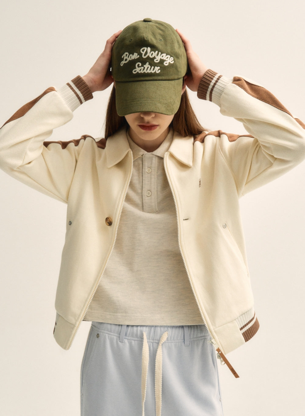 [satur] Bon Voyage 5 Panel Ball Cap - Khaki