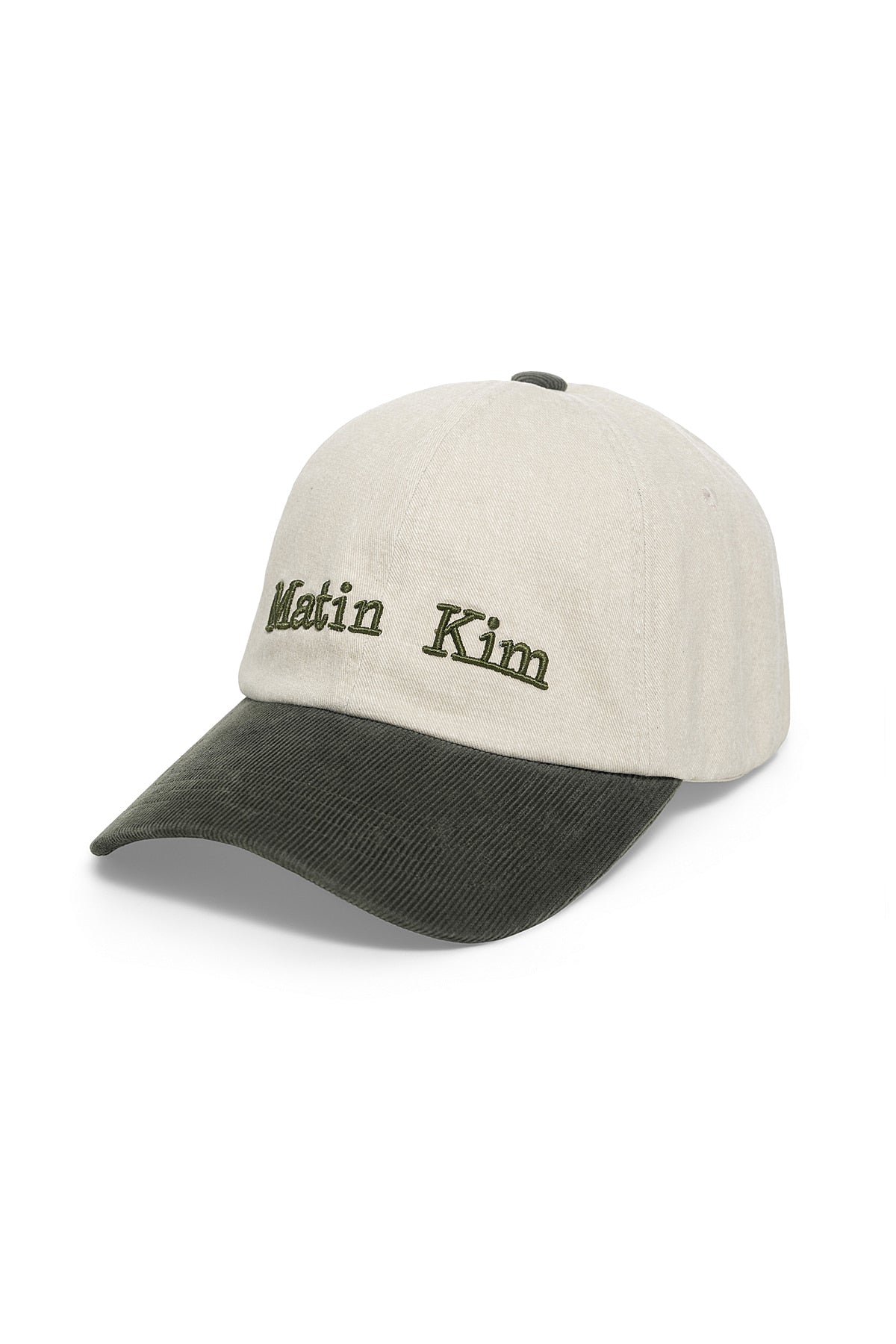 Matinkim Matin Classic Logo Corduroy Brim Ball Cap IN Cream