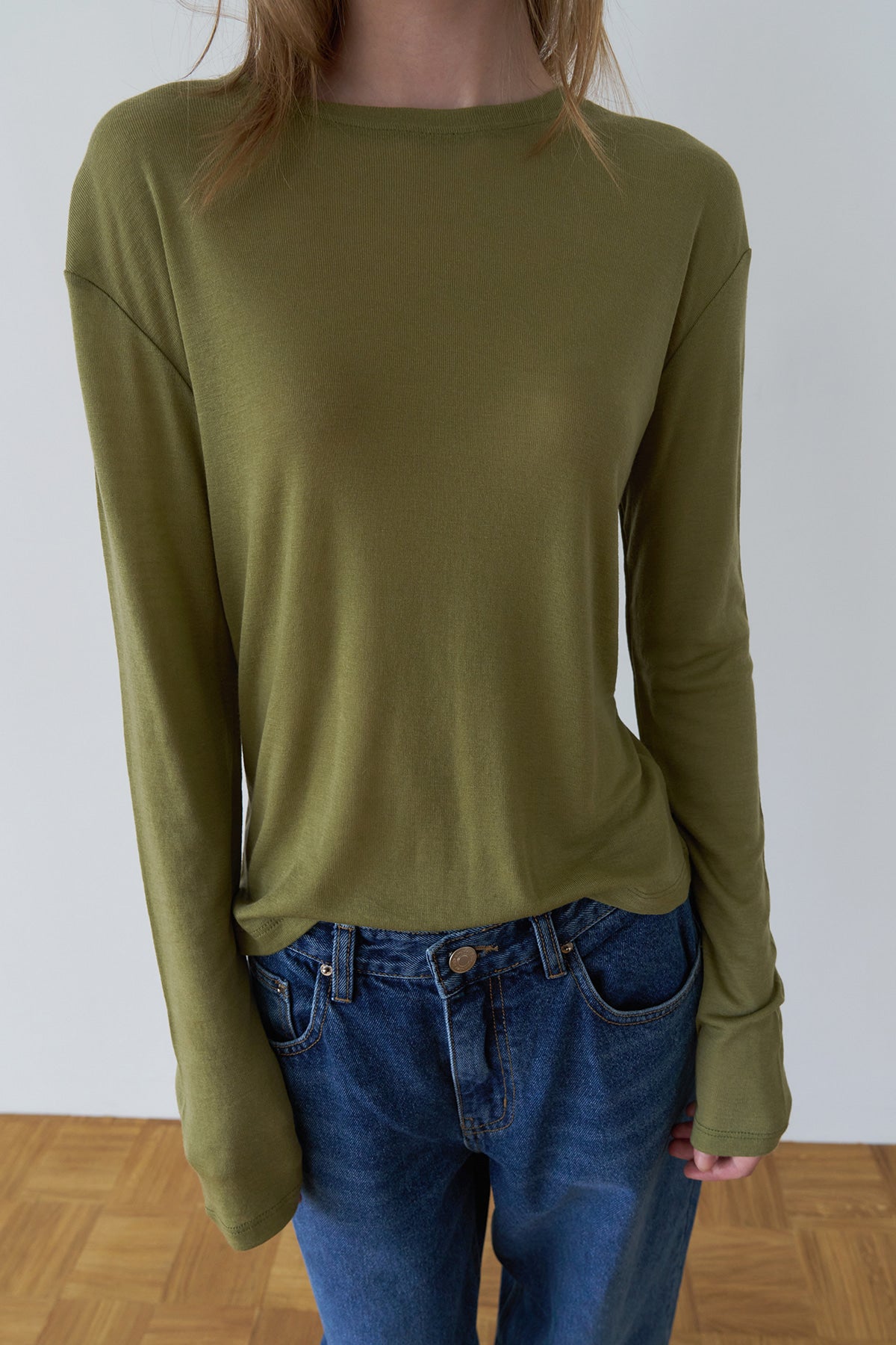 Overdueflair Soft Wool Tencel T-Shirt Olive