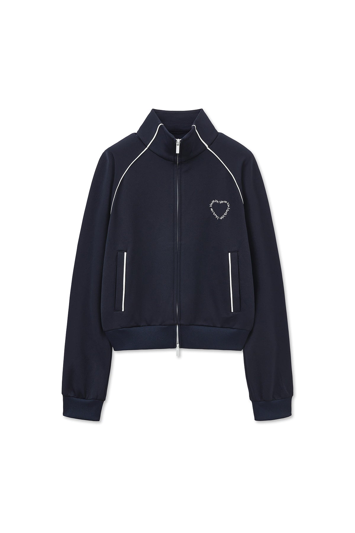 [matinkim] HEART LOGO TRACK JUMPER IN NAVY