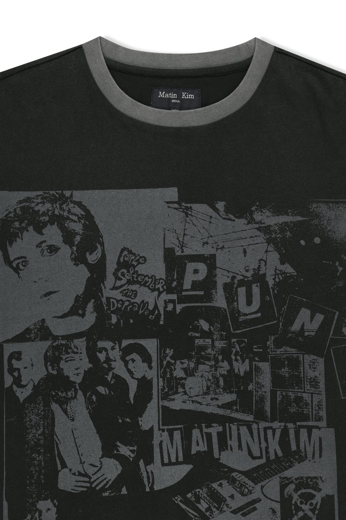 Matinkim Matin Punk Graffiti Top For Men IN Black
