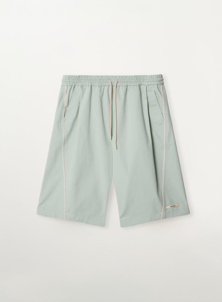 Satur Side Tuck Curved Bermuda Pants - Mint