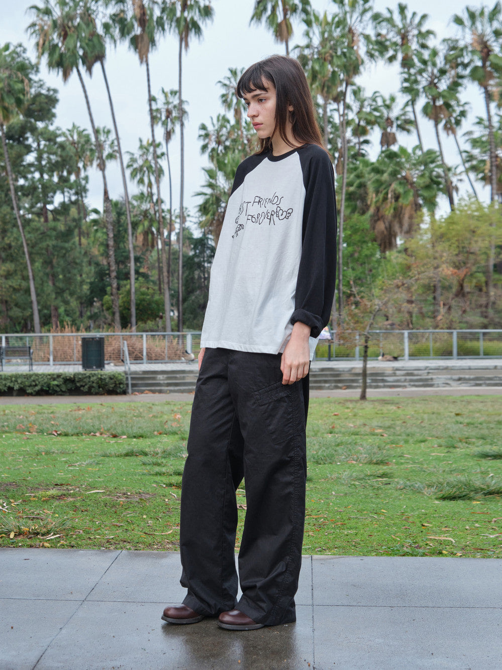 [Low Classic] Washed Cotton Pocket Pants_Black