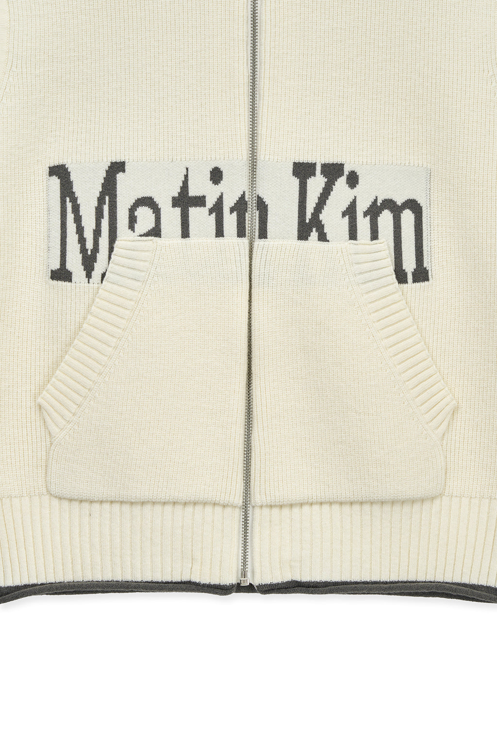 Matinkim Matin Kim Spell Point Knit Zip UP Vest IN Ivory