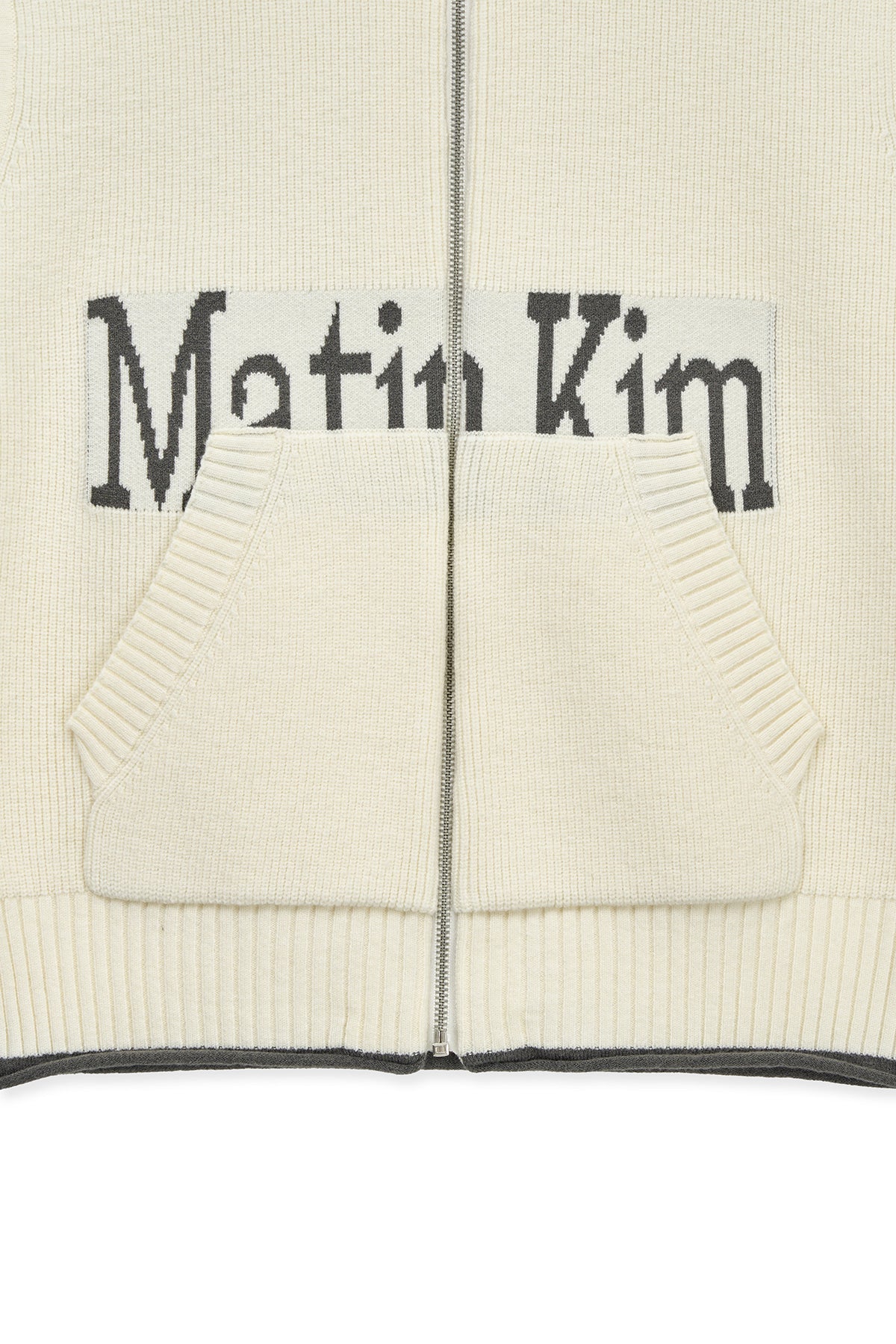 Matinkim Matin Kim Spell Point Knit Zip UP Vest IN Ivory
