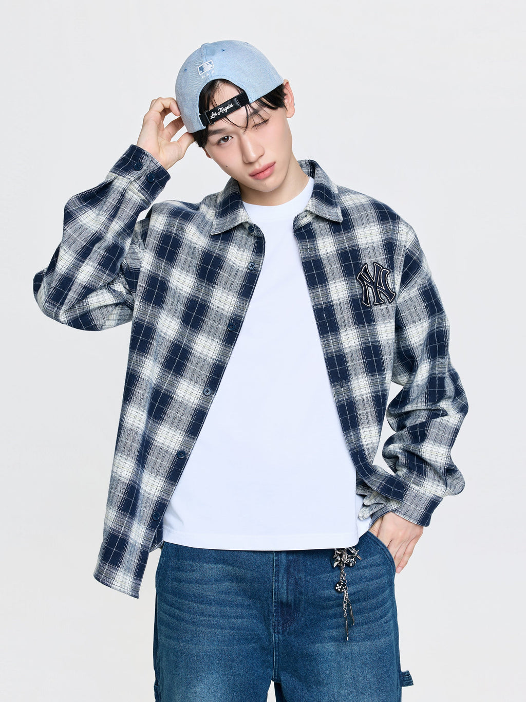 [mlb korea] Basic Cotton Flannel Check Shirts