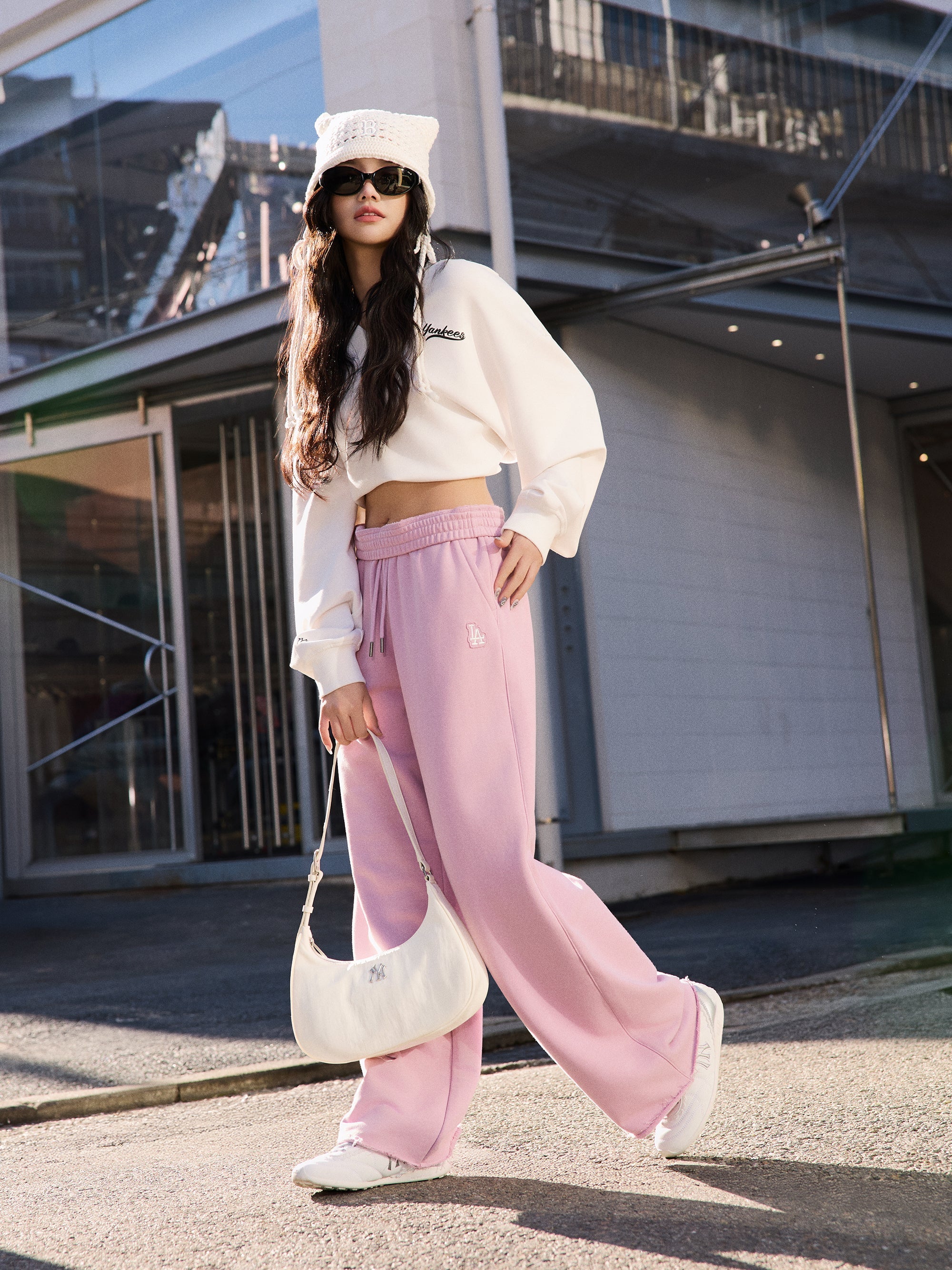 [mlb korea] Basic Vintage Nylon Hobo Bag